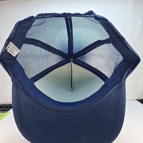 Vintage Funny Fishing Trucker Hat Cap Mesh Snapback Navy-Definition Of Fishing - Picture 8 of 8